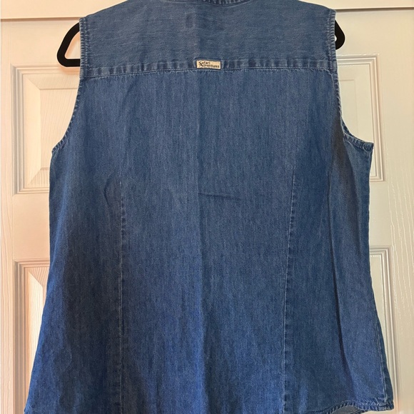 Safari Adventures Vintage Sleeveless Denim Shirt - Picture 2 of 4